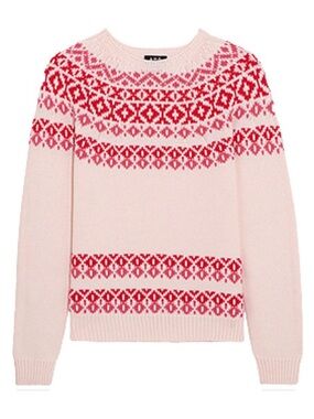 A.P.C. Romy Wool and Cotton-Blend Fair Isle Sweater - Size Small EUC